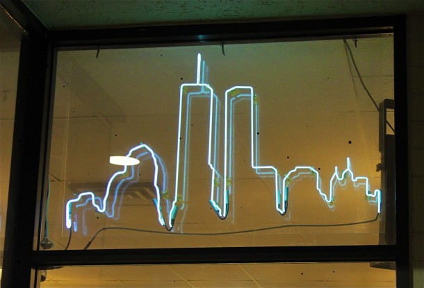 Twin Towers Neon at Broadway Pizza in Las Vegas