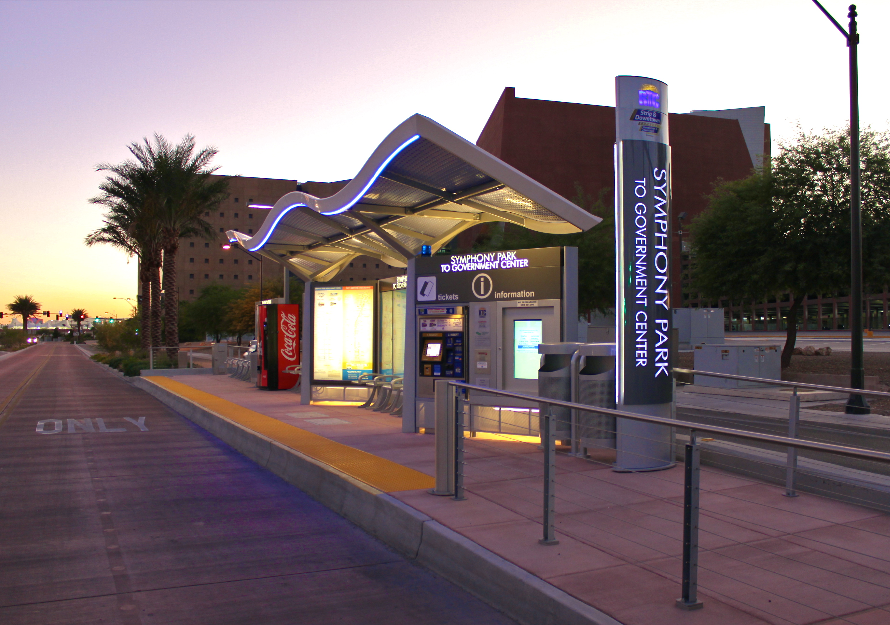 Daily Neon: Symphony Park Bus Stop : Las Vegas 360