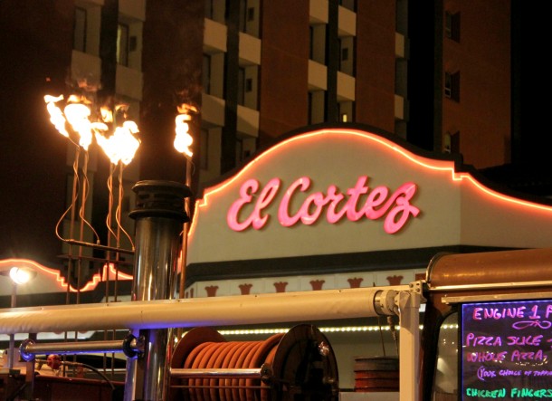 The El Cortez with the Flames of Engine 1 Pizza Tuck