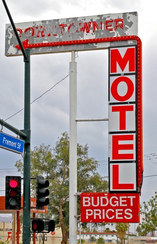 Downtowner Motel Sign on Fremont Street