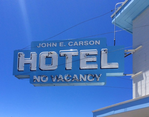 John E. Carson Hotel Neon Sign