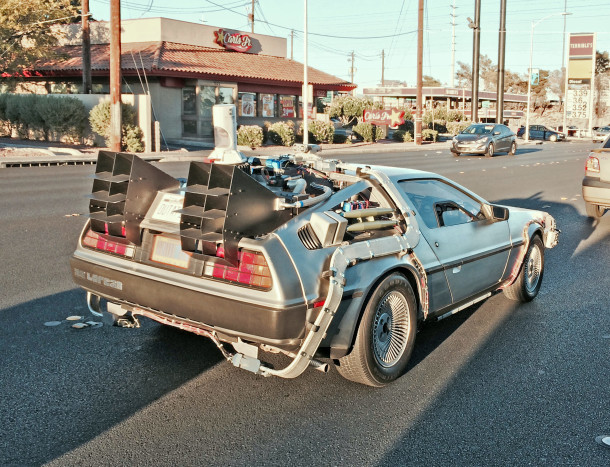 Back to the Future, Delorean seen on the streets of Las Vegas