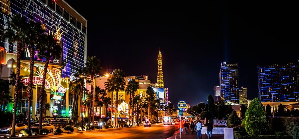 Las Vegas strip at night